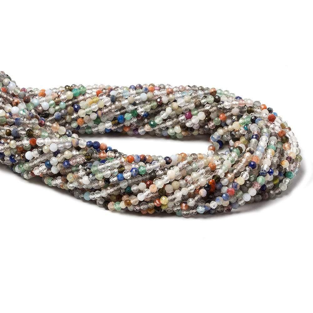 2-2.5mm Multi Gemstone Micro Faceted rondelle beads 13 inch 175 pieces - Beadsofcambay.com