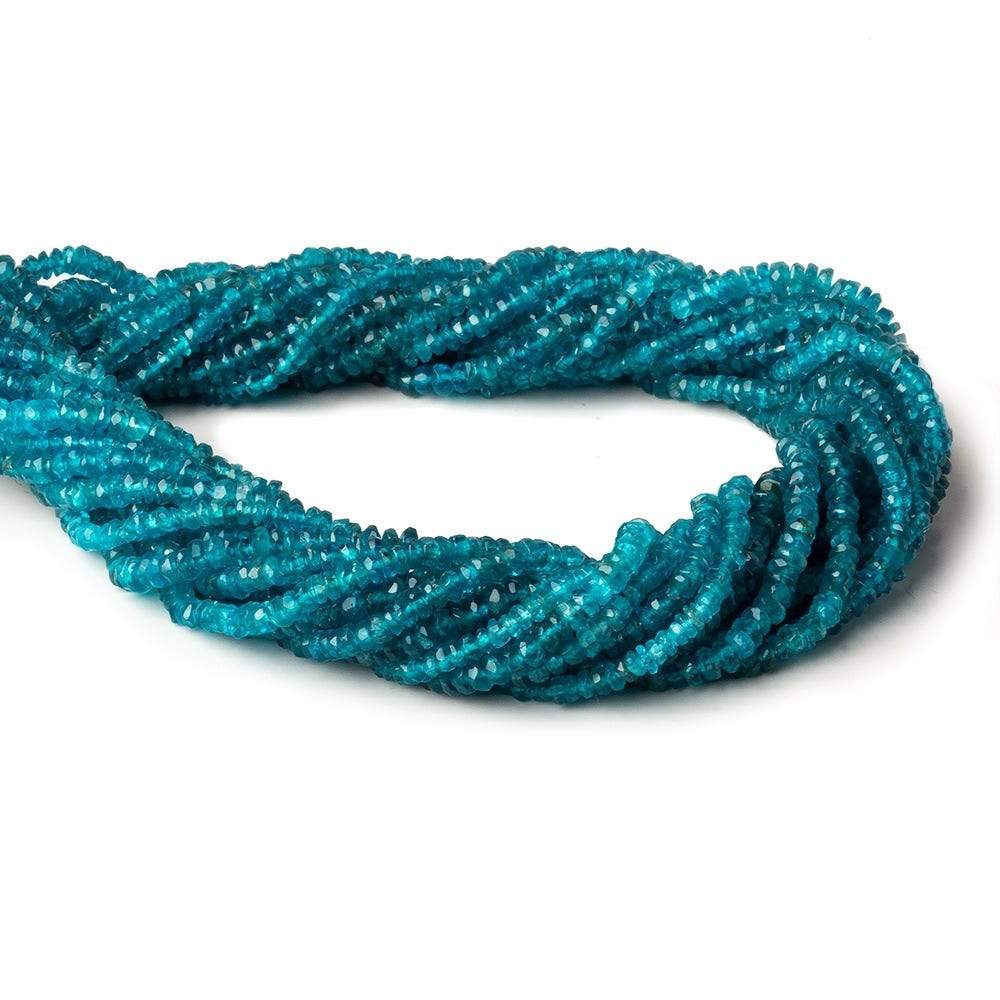 2-2.5mm Neon Apatite Faceted Rondelles 14 inch 200 Beads AA - Beadsofcambay.com