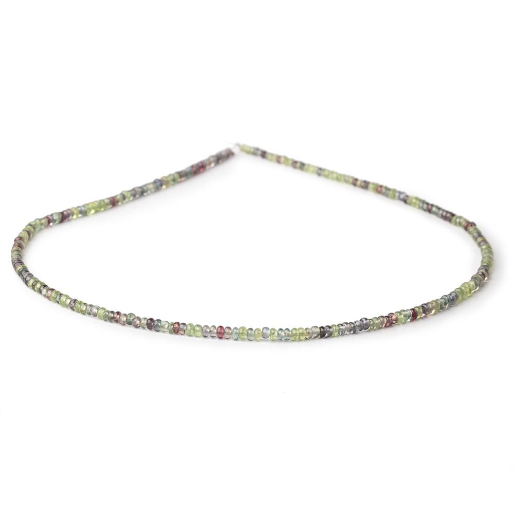 2-2.7mm Multi Color Sapphire Plain Rondelle Beads 15 inch 245 pieces - Beadsofcambay.com