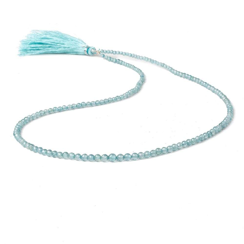 2-3.5mm Blue Zircon micro faceted rounds 16 inch 156 beads AA - Beadsofcambay.com