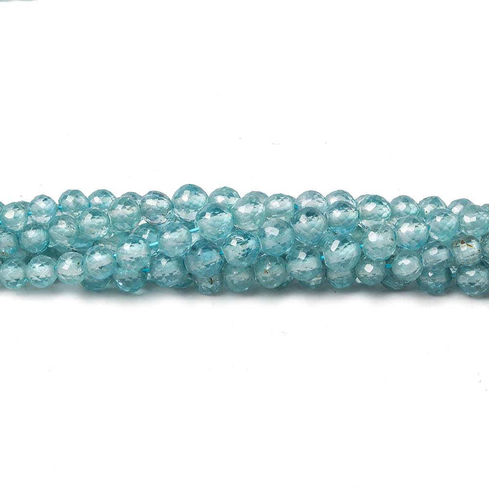 2-3.5mm Blue Zircon micro faceted rounds 16 inch 156 beads AA - Beadsofcambay.com