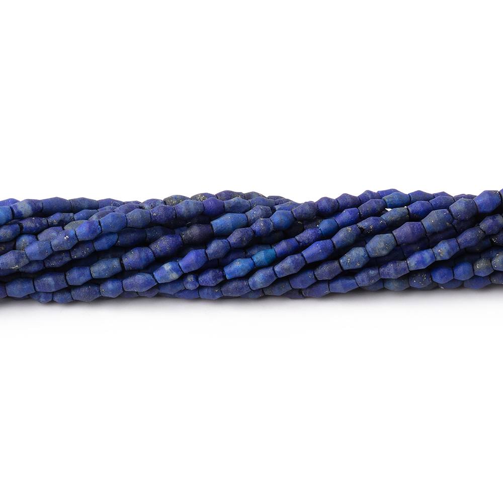2-3.5mm Lapis Lazuli Plain Rice Beads 15 inch 121 pieces - Beadsofcambay.com