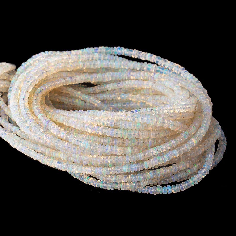 2-3.5mm Pale Ethiopian Opal Plain Rondelle Beads 18 inch 280 pieces - Beadsofcambay.com