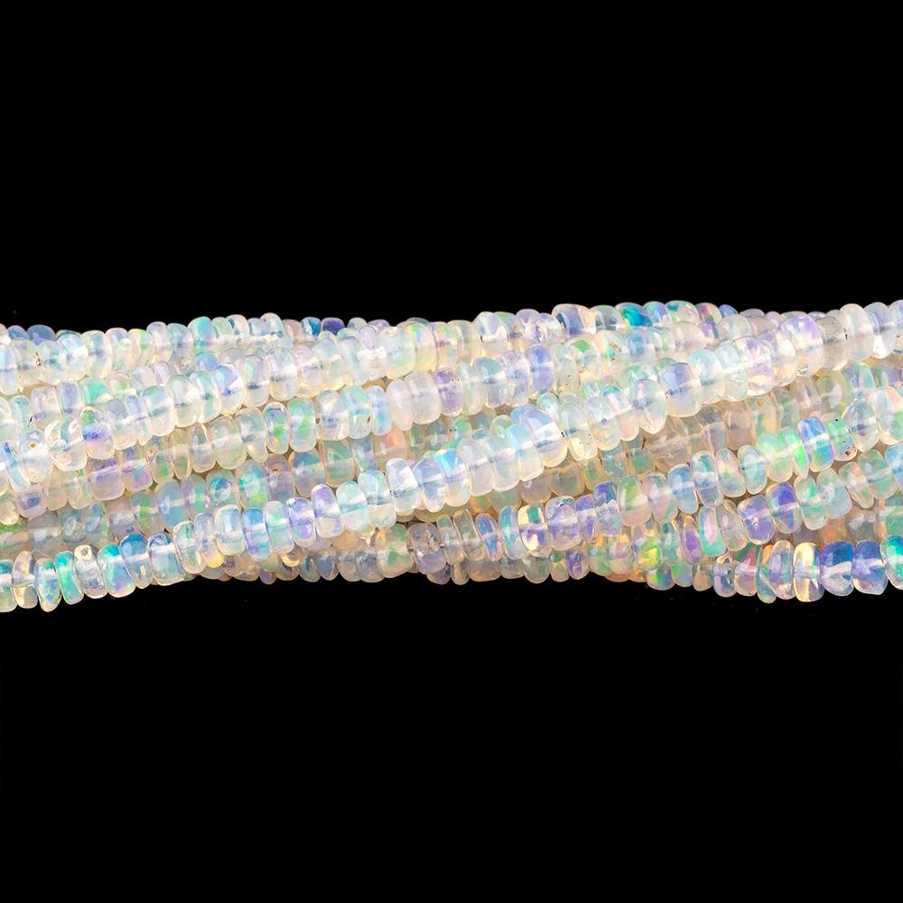 2-3.5mm Pale Ethiopian Opal Plain Rondelle Beads 18 inch 280 pieces - Beadsofcambay.com