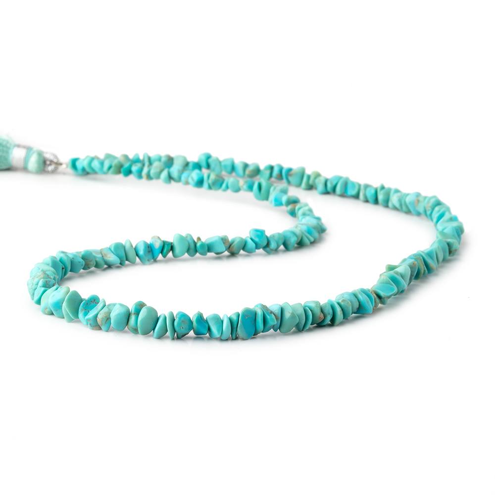 2-3.5mm Persian Turquoise Tumbled Nugget Chips 15 inch 165 pieces - Beadsofcambay.com