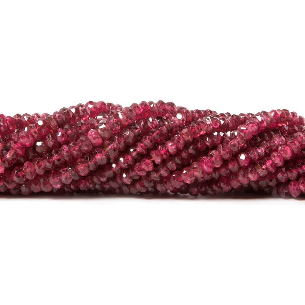 2-3mm Candy Apple Red Spinel faceted rondelle Beads 18 inch 295 pieces AAA - Beadsofcambay.com