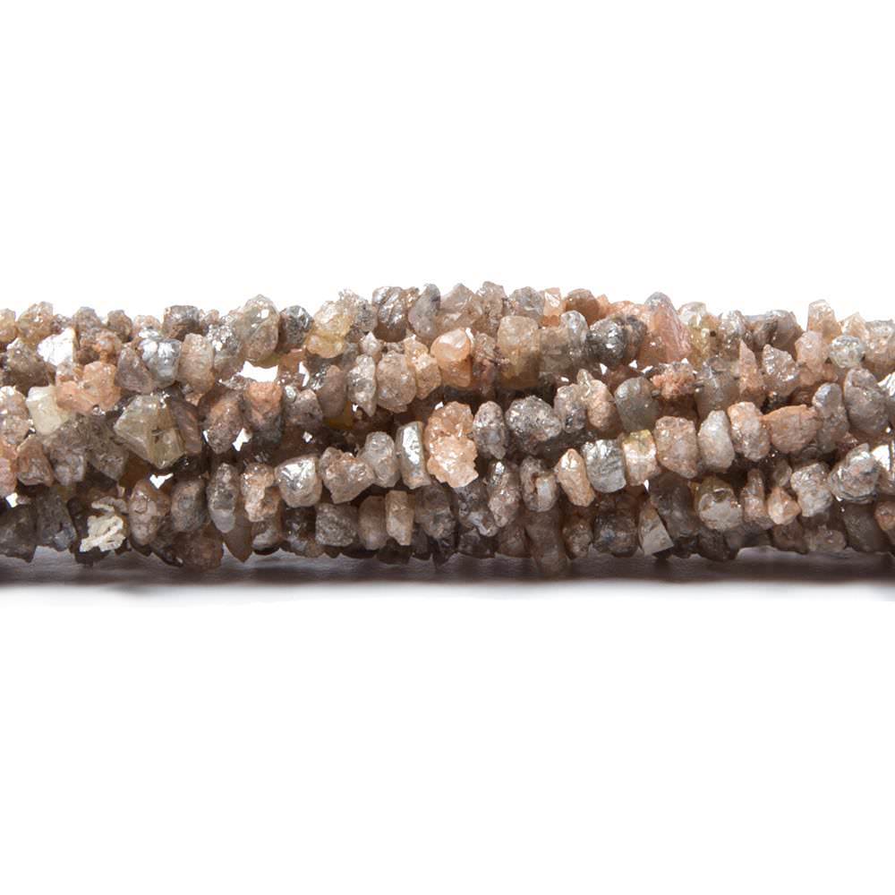 2-3mm Cocoa and Rose Diamond Beads Unfaceted Nugget - Beadsofcambay.com