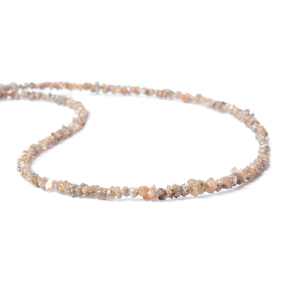 2-3mm Cocoa and Rose Diamond Beads Unfaceted Nugget - Beadsofcambay.com