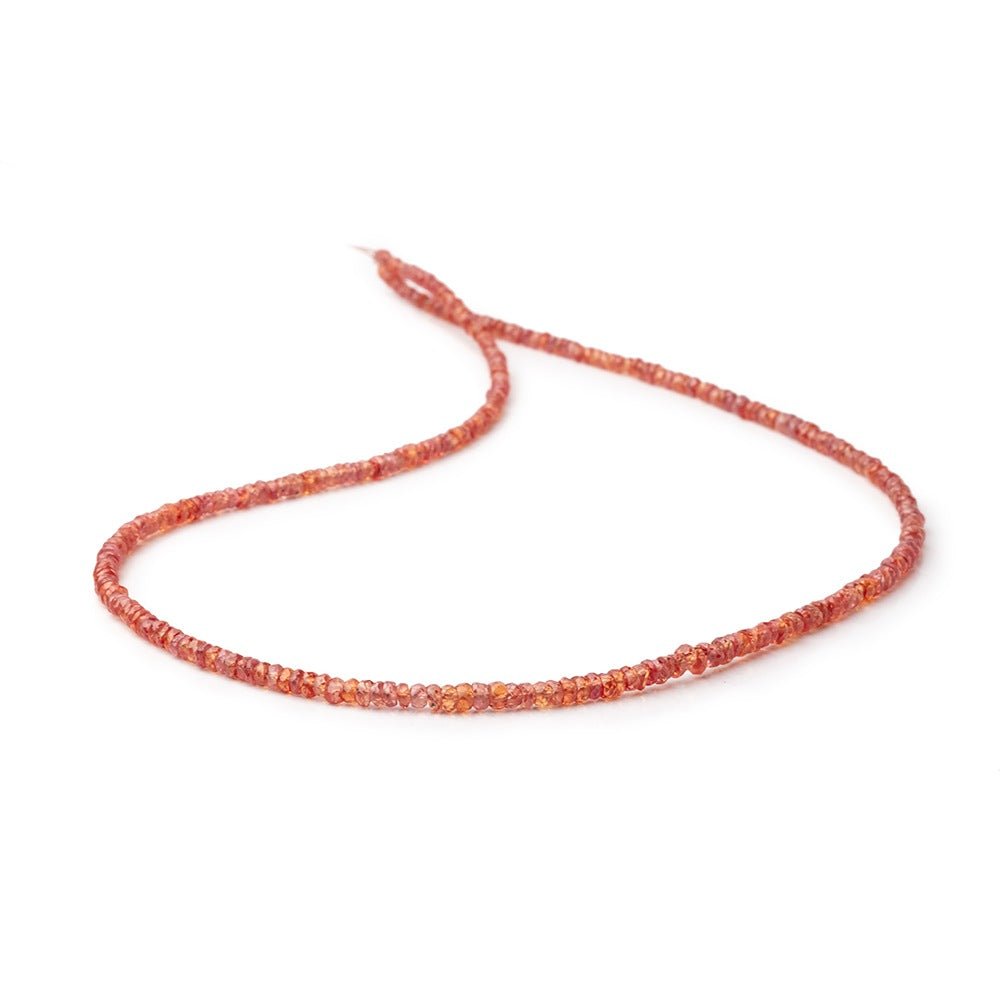 2-3mm Padparadscha Sapphire Faceted Rondelle Beads 18 inch 272 pieces AA - Beadsofcambay.com
