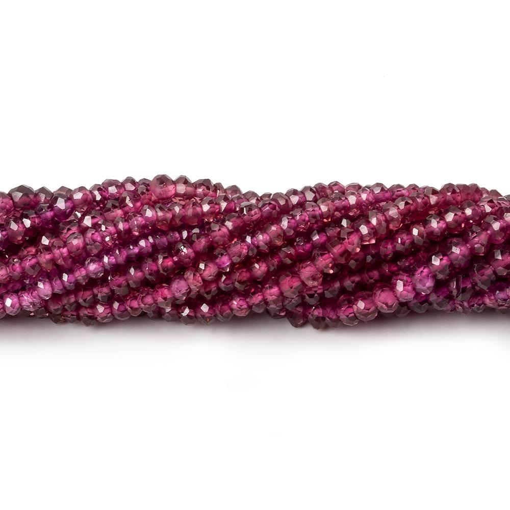 2-3mm Rhodolite Garnet faceted rondelle Beads 14 inch 160 pieces - Beadsofcambay.com
