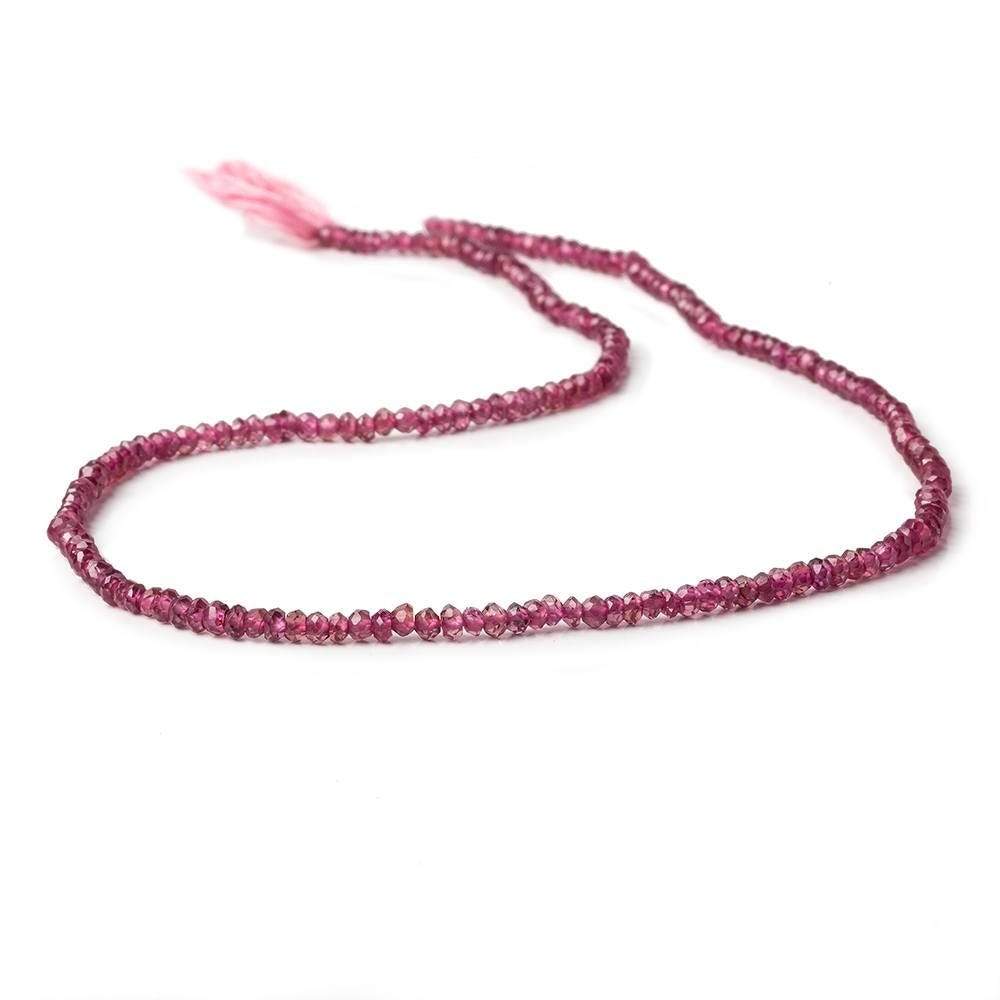2-3mm Rhodolite Garnet faceted rondelle Beads 14 inch 160 pieces - Beadsofcambay.com