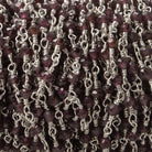 2-3mm Rhodolite Garnet Silver plated Wire Wrapped Chain by the foot - Beadsofcambay.com