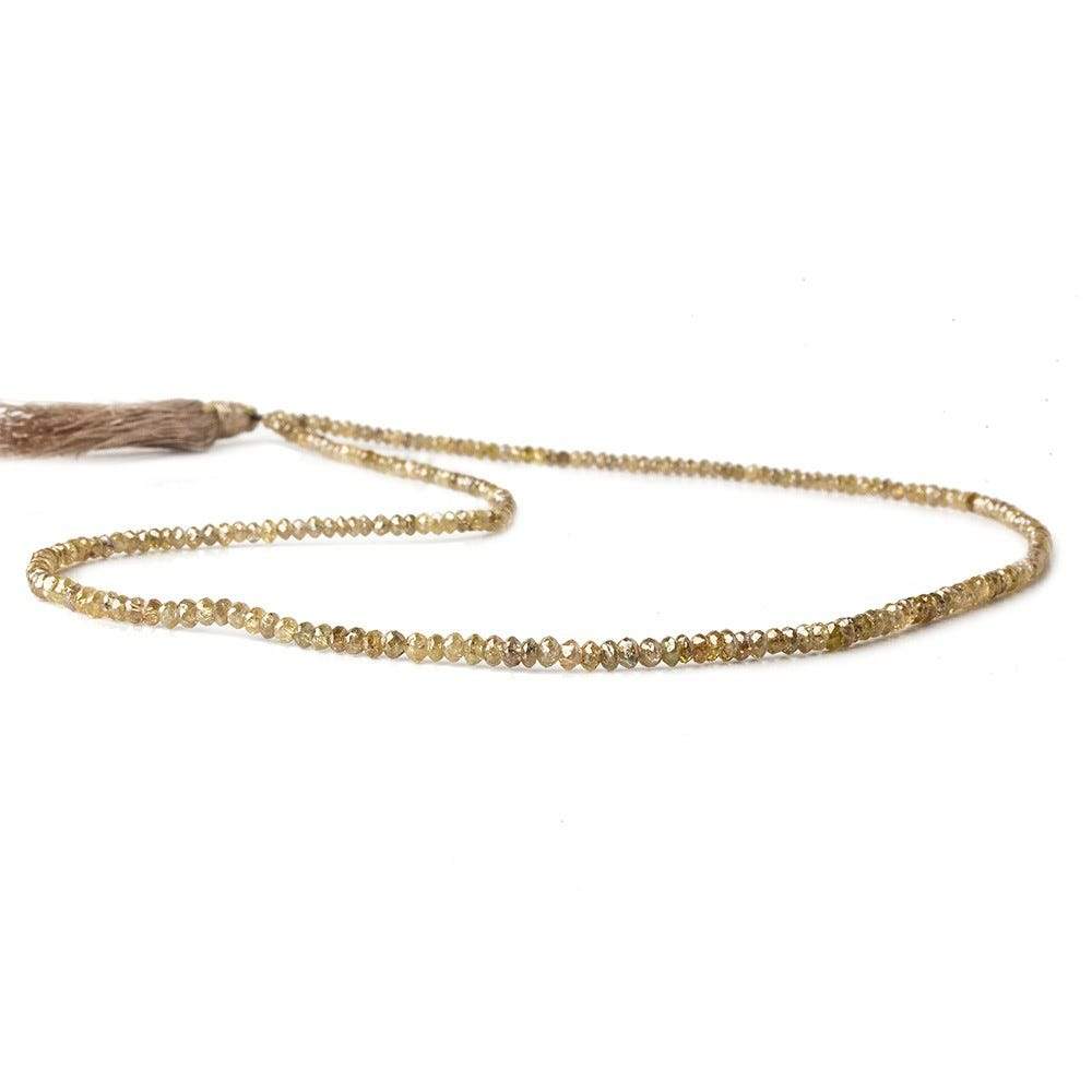 2-3mm Rich Champagne Diamond Faceted Rondelle Beads 16 inch 252 pieces - Beadsofcambay.com