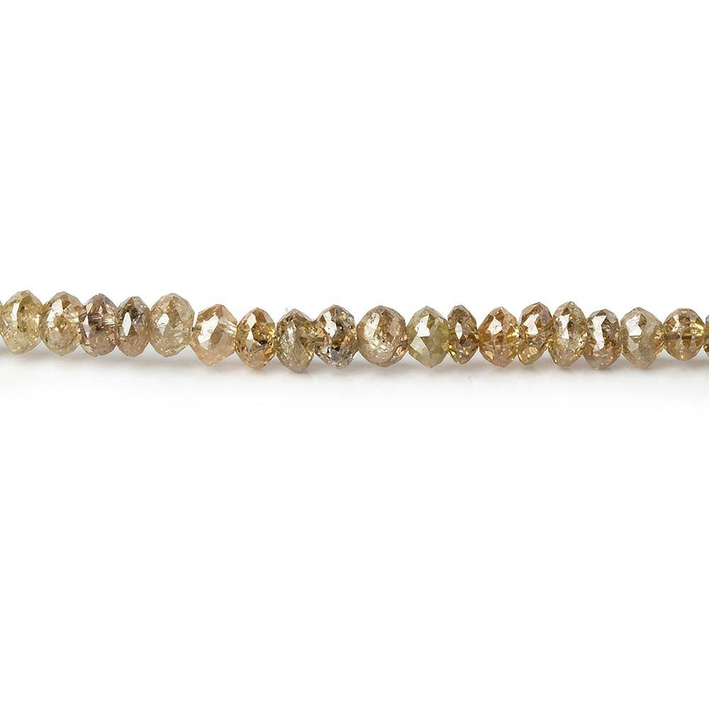 2-3mm Rich Champagne Diamond Faceted Rondelle Beads 16 inch 252 pieces - Beadsofcambay.com