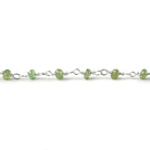 2-3mm Tsavorite Garnet Faceted Rondelle with Sterling Silver Chain by foot 43 pieces - Beadsofcambay.com