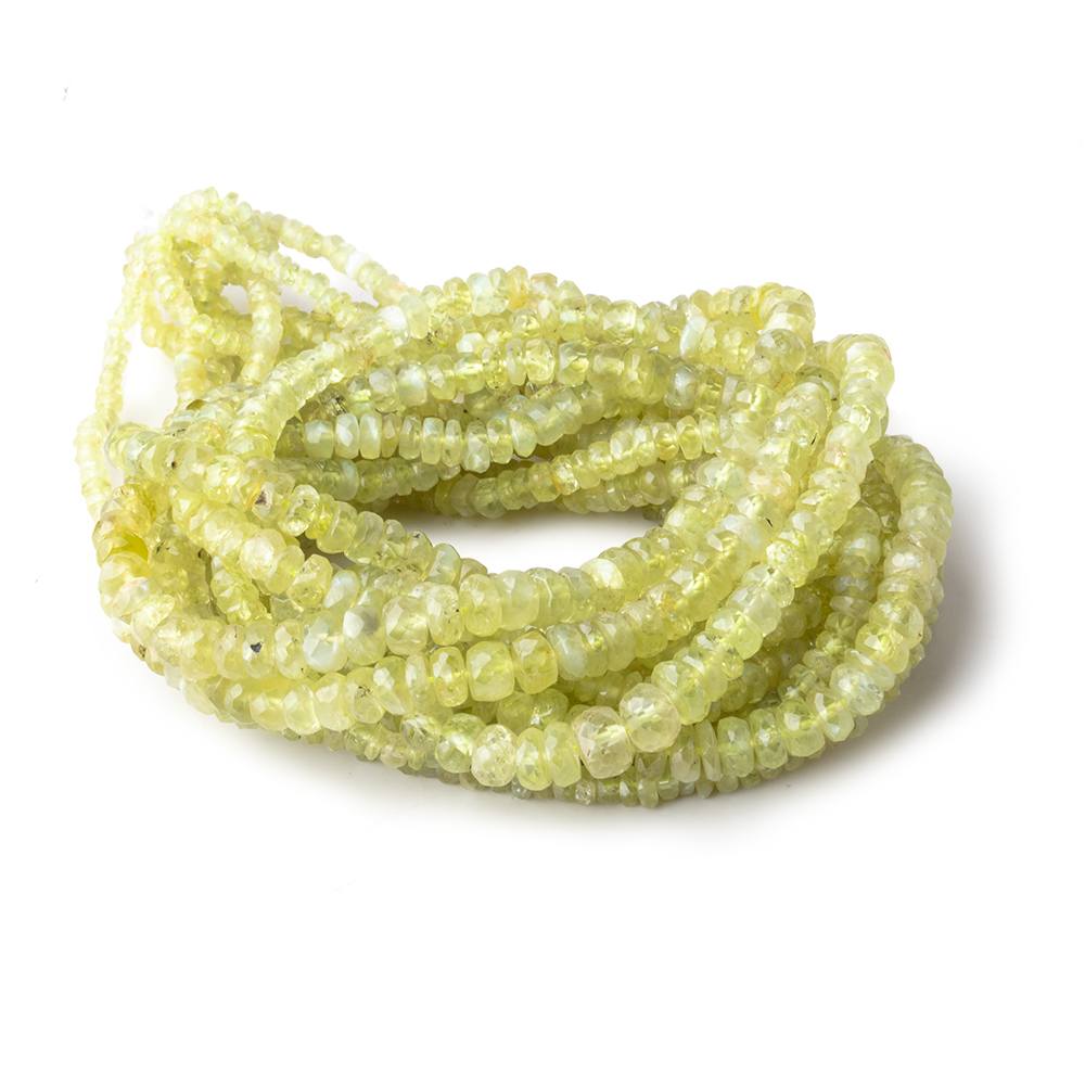 2-4.5mm Cat's Eye Chrysoberyl Faceted Rondelle Beads 18 inch 300 pieces - Beadsofcambay.com