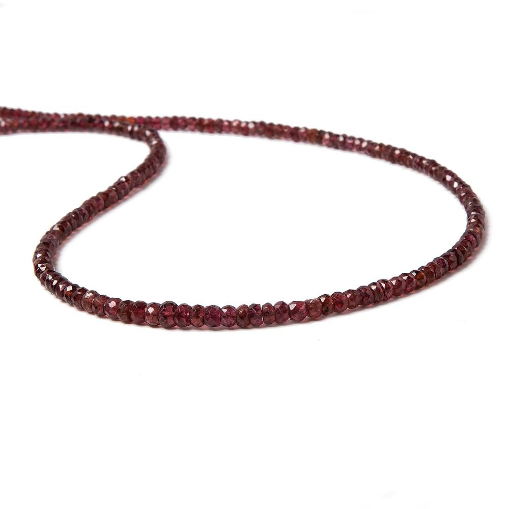 2-4mm Candy Apple Red Spinel faceted rondelle Beads 16 inch 220 pieces - Beadsofcambay.com