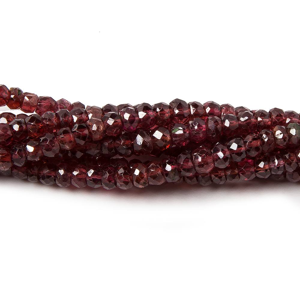 2-4mm Candy Apple Red Spinel faceted rondelle Beads 16 inch 220 pieces - Beadsofcambay.com