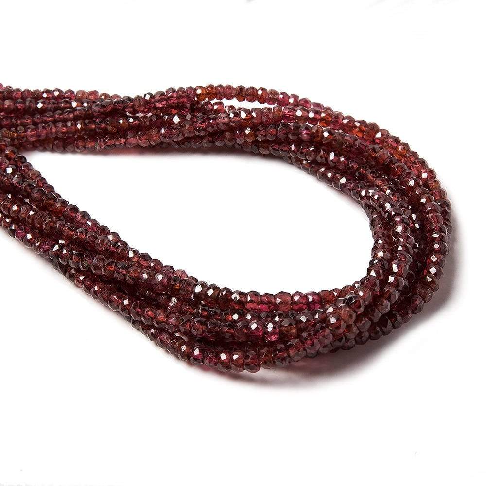 2-4mm Candy Apple Red Spinel faceted rondelle Beads 16 inch 220 pieces - Beadsofcambay.com