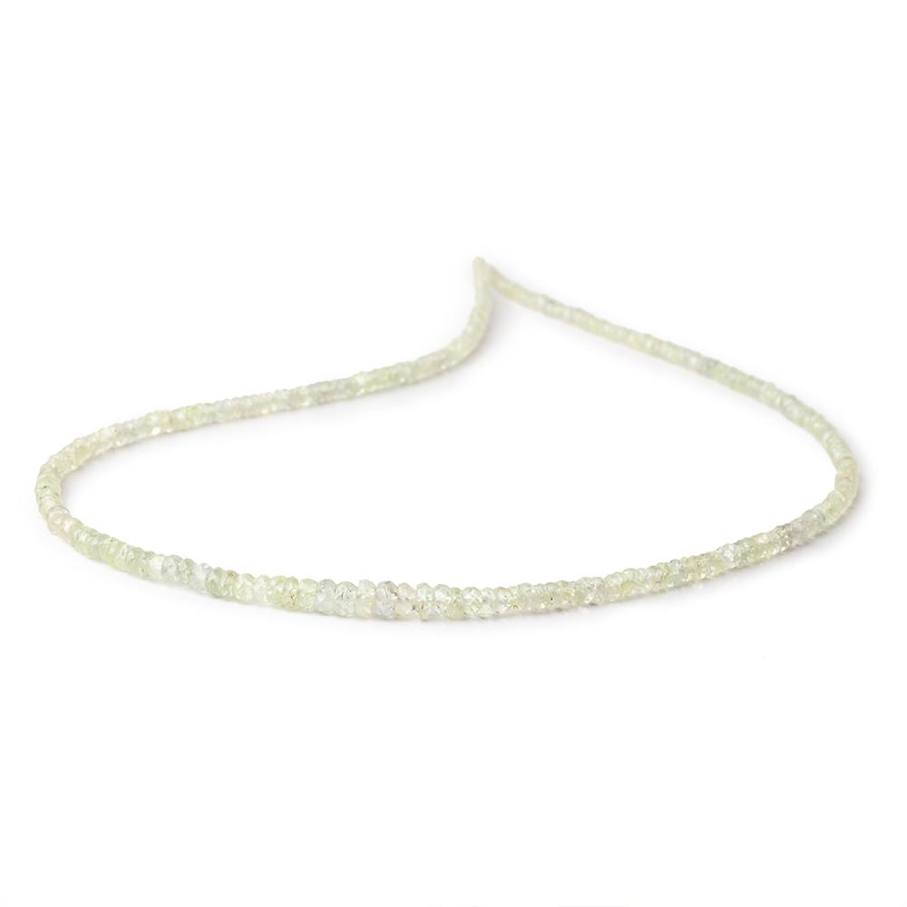 2-4mm Pale Green Sapphire Faceted Rondelle Beads 16 inch 225 pieces - Beadsofcambay.com