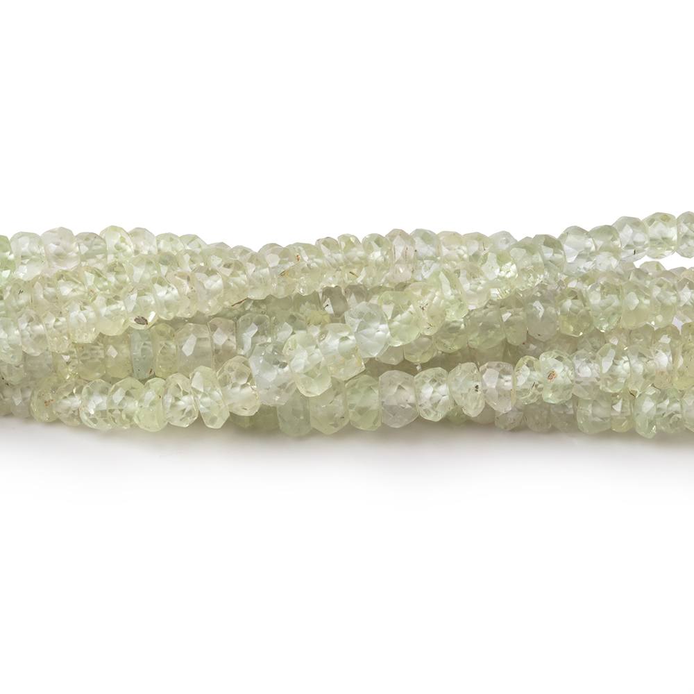 2-4mm Pale Green Sapphire Faceted Rondelle Beads 16 inch 225 pieces - Beadsofcambay.com