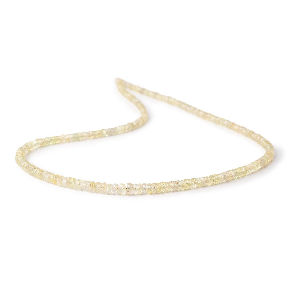 2-4mm Pale Yellow Sapphire Faceted Rondelle Beads 16 inch 227 pieces - Beadsofcambay.com