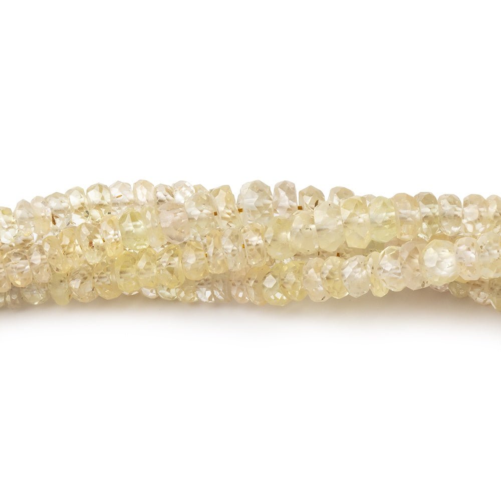 2-4mm Pale Yellow Sapphire Faceted Rondelle Beads 16 inch 227 pieces - Beadsofcambay.com