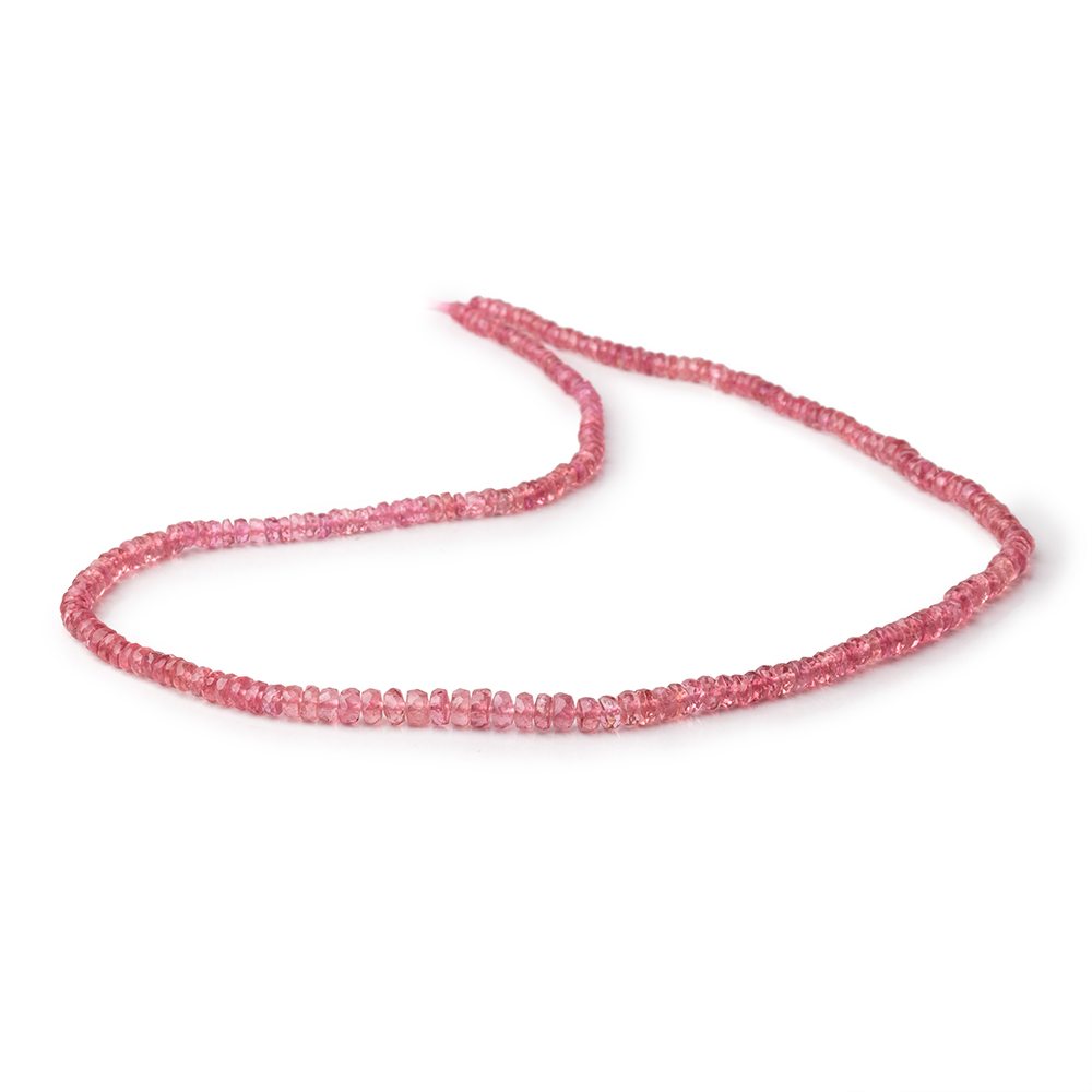 2-4mm Pink Tourmaline Faceted Rondelle Beads 16 inch 230 pieces AA - Beadsofcambay.com