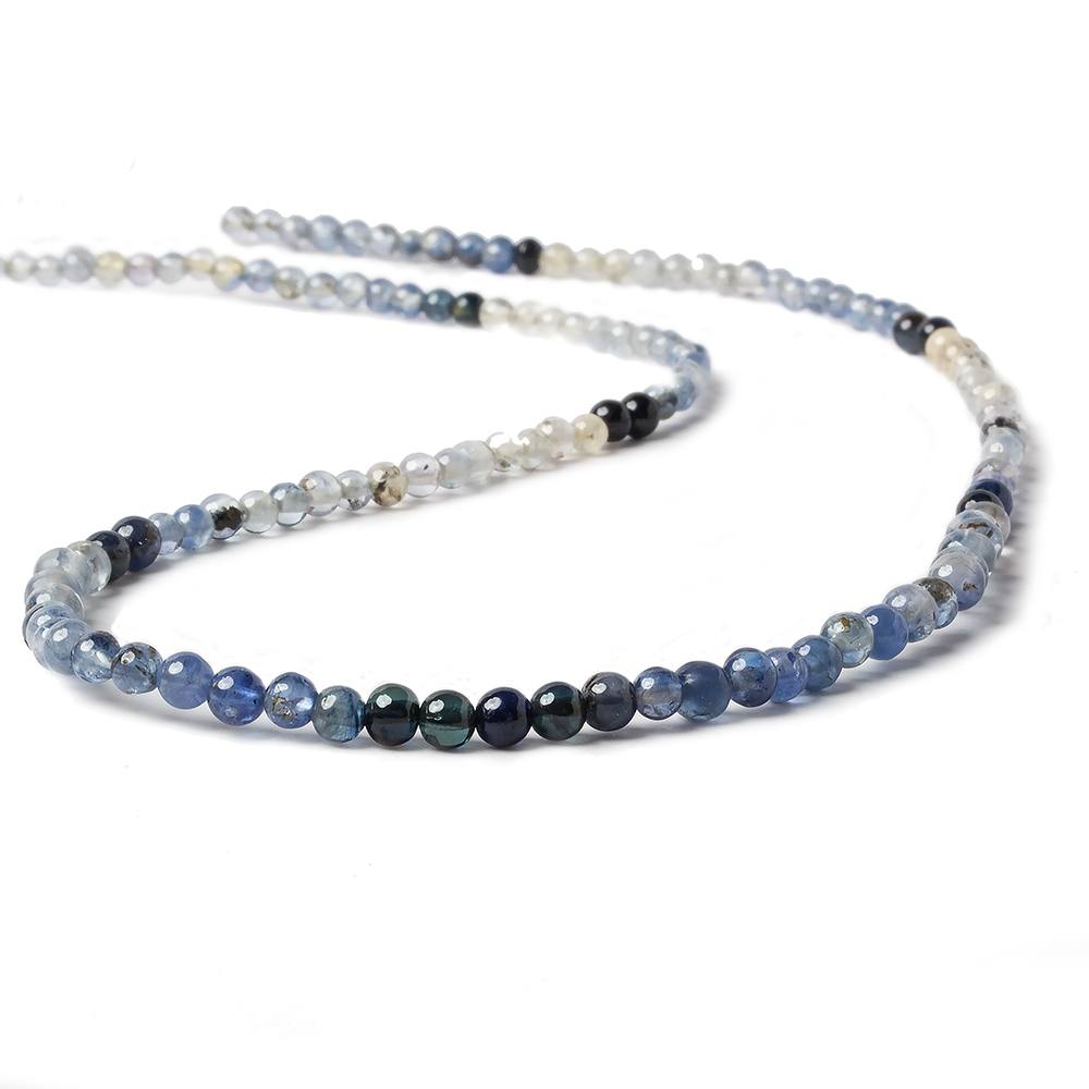 2-4mm Sapphire Beads Plain Rounds 16.5 inch 160 pieces - Beadsofcambay.com