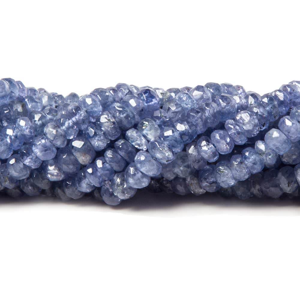 2-4mm Tanzanite Beads Faceted Rondelle 16 inch 226 pieces - Beadsofcambay.com