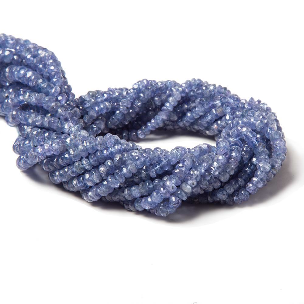2-4mm Tanzanite Beads Faceted Rondelle 16 inch 226 pieces - Beadsofcambay.com
