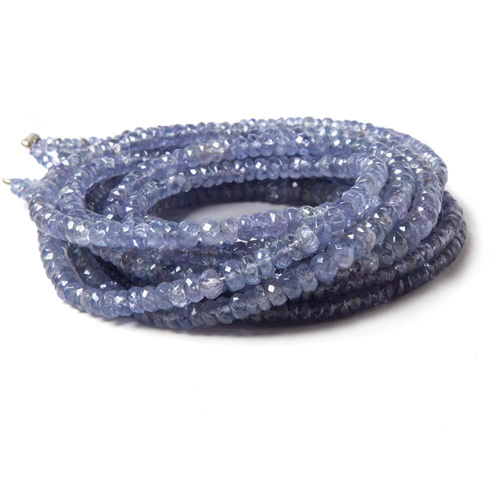 2-4mm Tanzanite Beads Faceted Rondelle 17 inch 240 pieces - Beadsofcambay.com