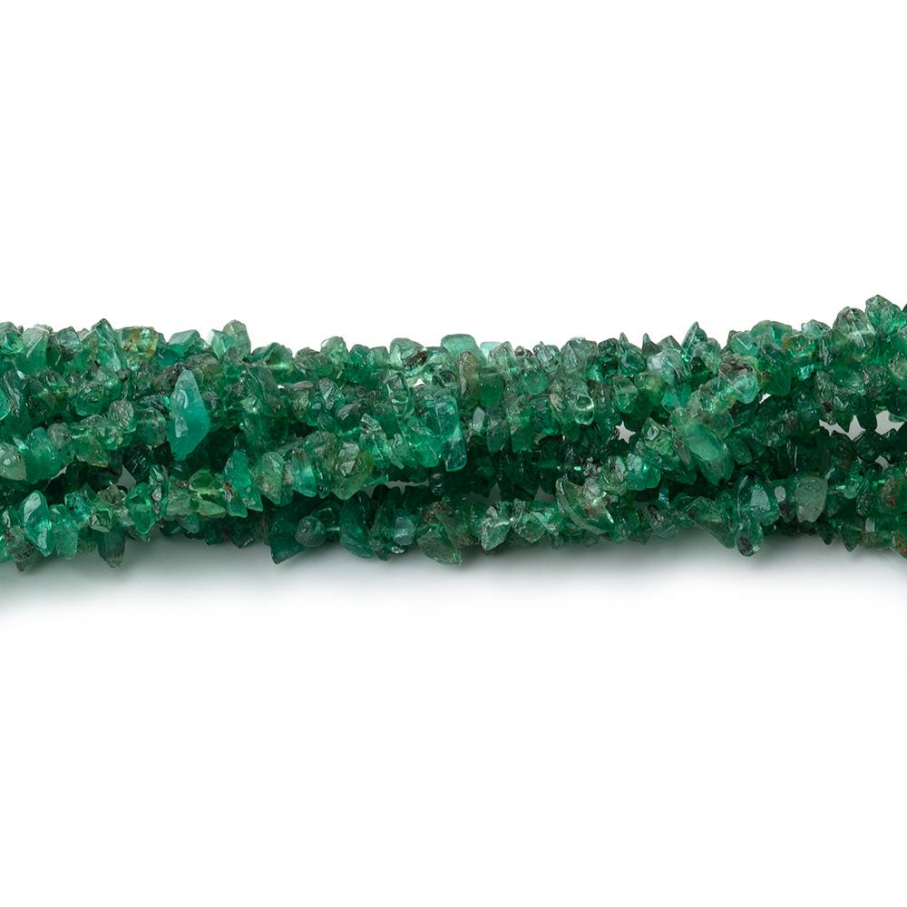 2-4mm Zambian Emerald Chip Beads 15 inch 290 pieces - Beadsofcambay.com