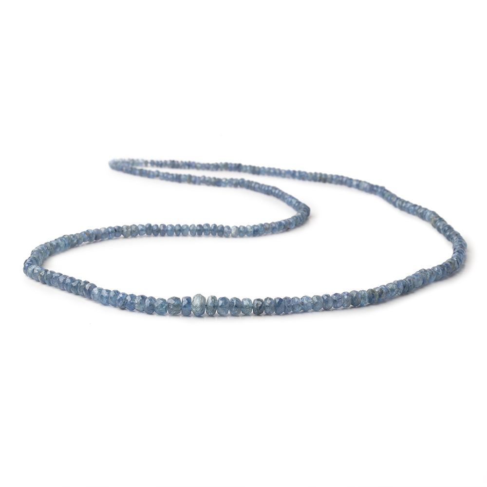 2-5.5mm Ceylon Blue Sapphire Faceted Rondelle Beads 20 inch 250 pieces - Beadsofcambay.com