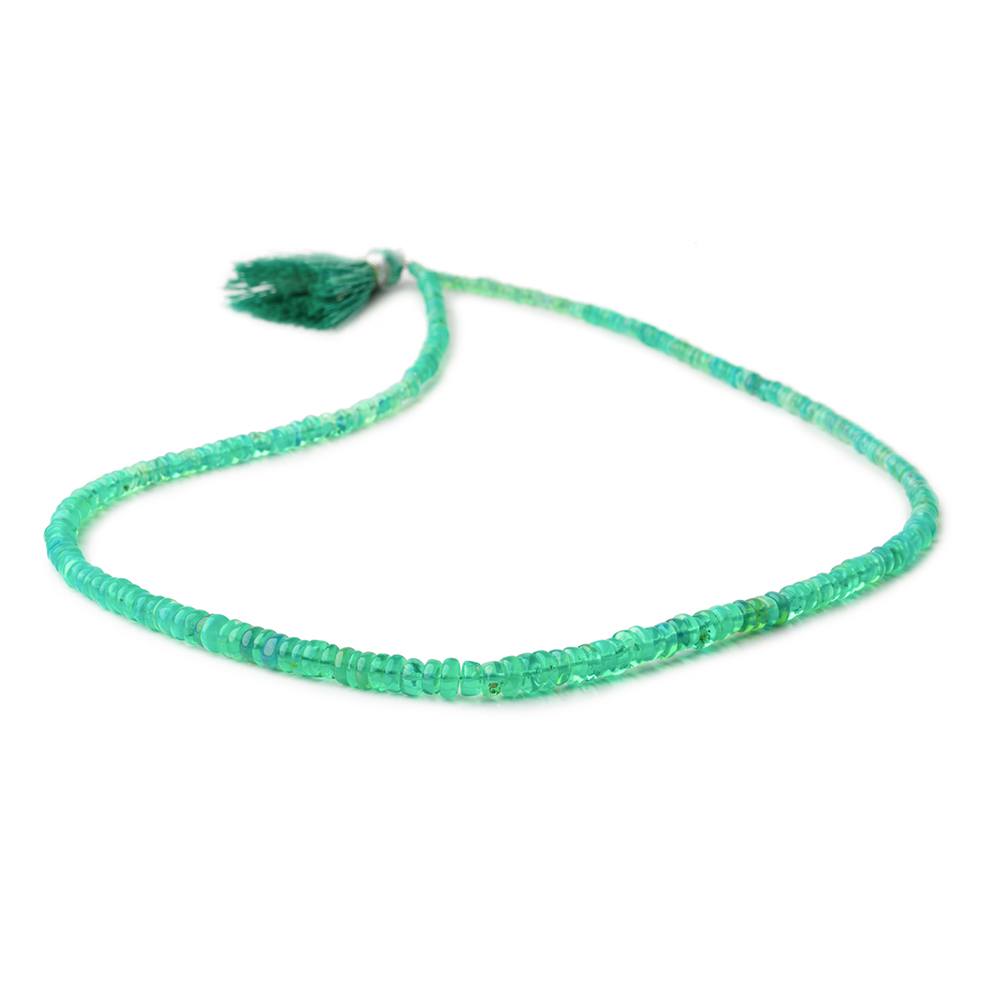 2-5mm Kelly Green Ethiopian Opal Plain Rondelle Beads 18 inch 300 pieces - Beadsofcambay.com