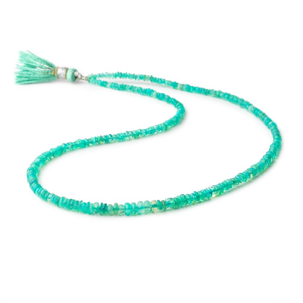 2-5mm Wintergreen Ethiopian Opal Plain Rondelle Beads 17 inch 290 pieces - Beadsofcambay.com