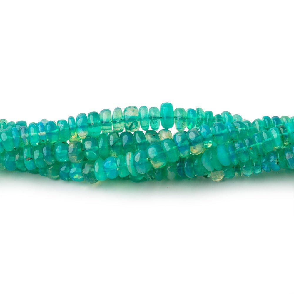 2-5mm Wintergreen Ethiopian Opal Plain Rondelle Beads 17 inch 290 pieces - Beadsofcambay.com