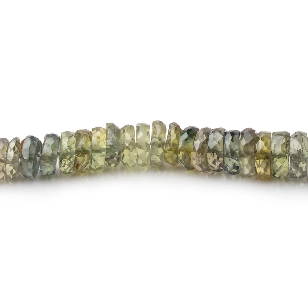 2-6.5mm Moss Green Sapphire Faceted Heshi Beads 18 inch 350 pieces AAA - Beadsofcambay.com