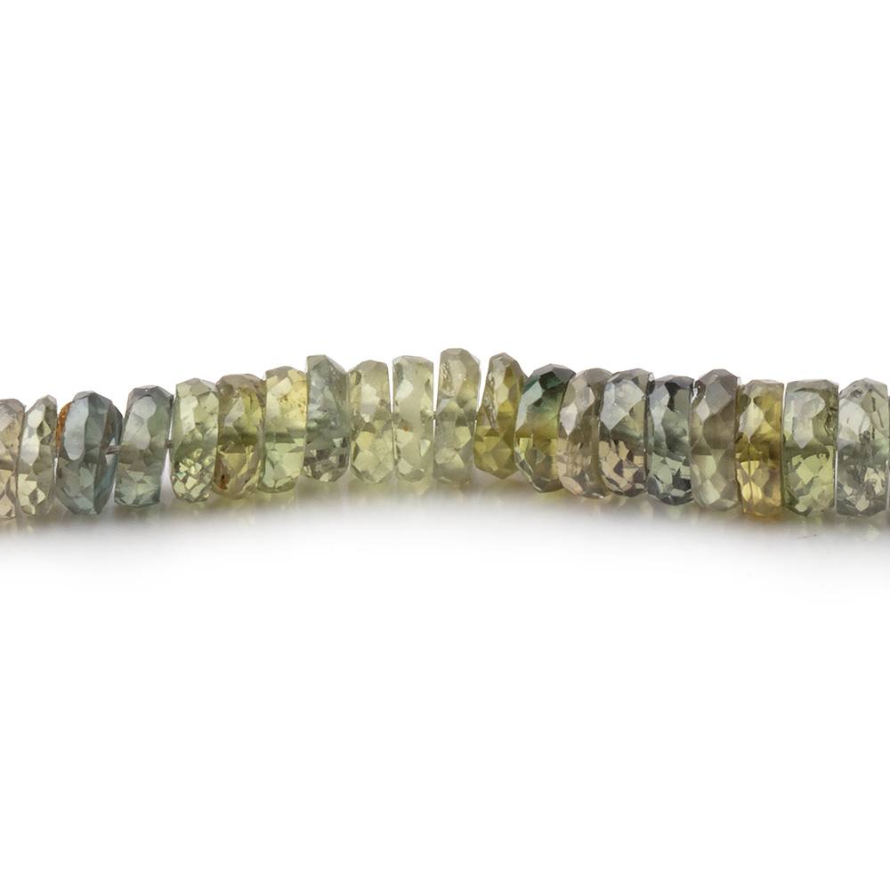 2-6.5mm Moss Green Sapphire Faceted Heshi Beads 18 inch 350 pieces AAA - Beadsofcambay.com