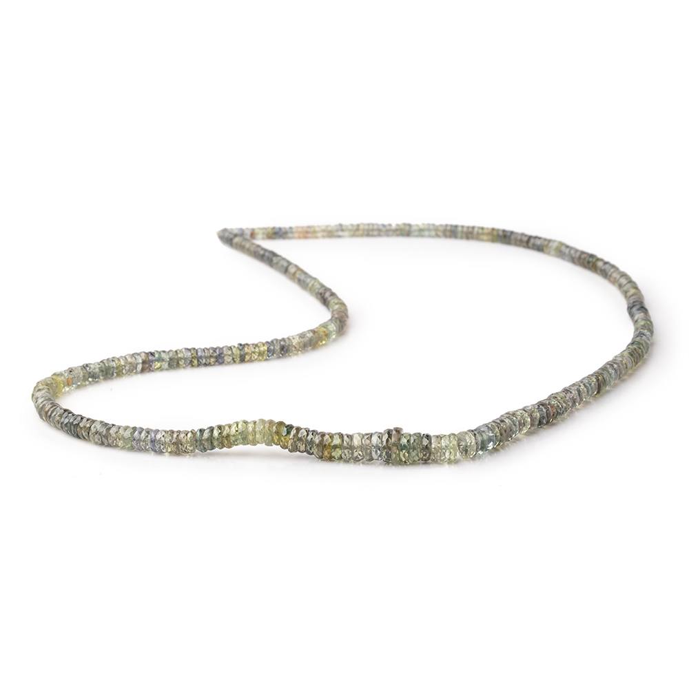 2-6.5mm Moss Green Sapphire Faceted Heshi Beads 18 inch 350 pieces AAA - Beadsofcambay.com