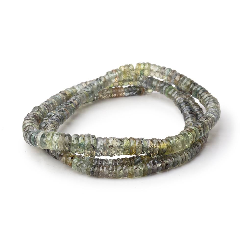 2-6.5mm Moss Green Sapphire Faceted Heshi Beads 18 inch 350 pieces AAA - Beadsofcambay.com