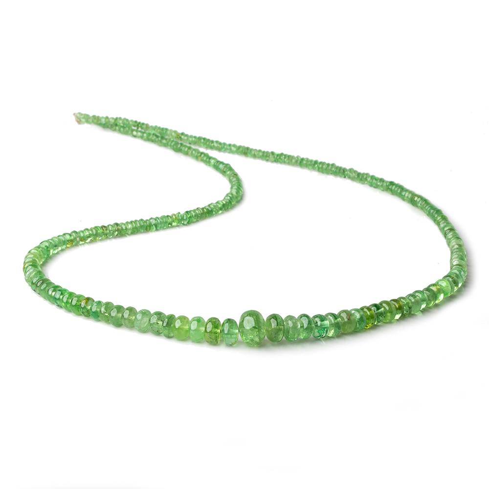 2-7mm Tsavorite Garnet plain rondelle 16 inches 250 Beads A Quality - Beadsofcambay.com