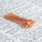 2 inch length Copper Headpin with flat circular head, 28 Gauge 22 pcs per bag - Beadsofcambay.com