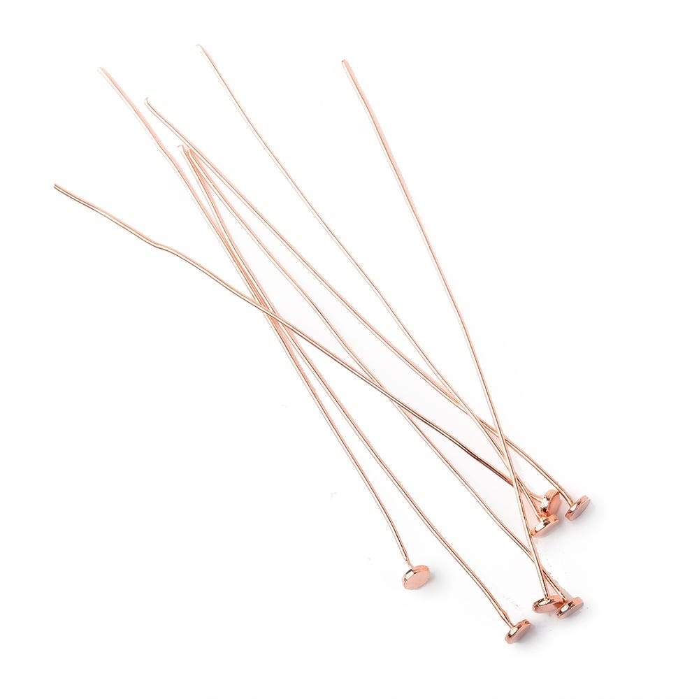 2 inch length Copper Headpin with flat circular head, 28 Gauge 22 pcs per bag - Beadsofcambay.com