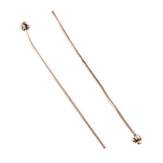 2" length Copper Headpin 24 gauge 22 pieces per bag - Beadsofcambay.com