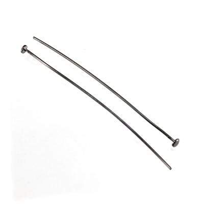 2" length Disc Headpin Black Gold plated .925 Silver, 22 Gauge Wire, 10 pieces per Bag - Beadsofcambay.com