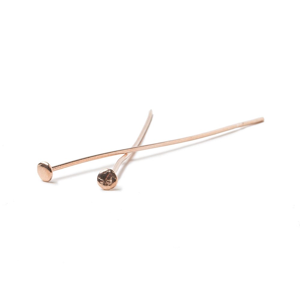 2" length Rose Gold Disc Headpin 22 Gauge Wire 10 pieces per Bag - Beadsofcambay.com