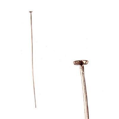 2" length Rose Gold Disc Headpin 22 Gauge Wire 10 pieces per Bag - Beadsofcambay.com