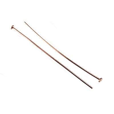 2" length Rose Gold Disc Headpin 22 Gauge Wire 10 pieces per Bag - Beadsofcambay.com