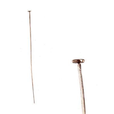 2" length Rose Gold Disc Headpin 24 Gauge Wire 10 pieces per Bag - Beadsofcambay.com